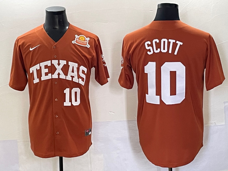 Men Texas Longhorns #10 Scott brown Nike joint Name NCAA 2025 Jersey style 17